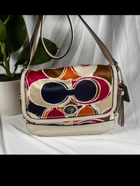 Coach Signature Multicolor Canvas and Leather Crossbody Bag